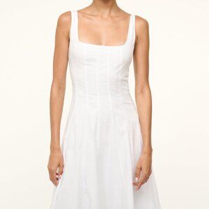 NWT Staud Wells Midi Dress 00 white